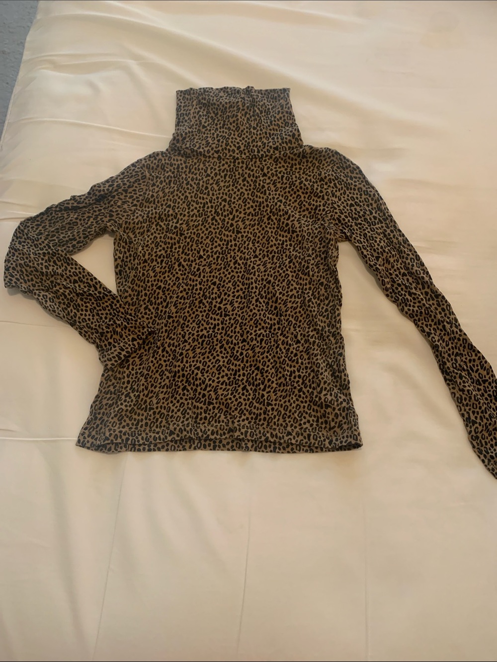 Crewcuts Long Sleeve Leopard Print Turtleneck - Tan and Black